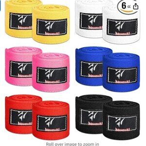 6 Pairs Kids 2.5 Meter Boxing Hand & Wrist Wraps For Martial Arts